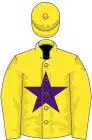Yellow, purple star, yellow cap