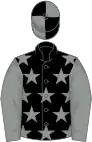 Black, grey stars and sleeves, quartered cap