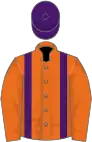 Orange, purple braces and cap