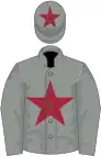 Grey, Maroon star and star on cap