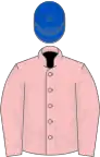 Pink, royal blue cap