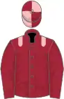 Maroon, pink epaulets, quartered cap