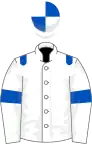 White, royal blue epaulets and armlets, quartered cap
