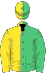 Emerald green and yellow (halved)