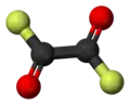 Ball-and-stick model of oxalyl fluoride