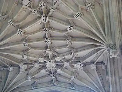 Divinity School ceiling with lierne vaulting in the Perpendicular style.