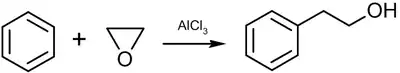 Friedel-Crafts reaction with ethylene oxide