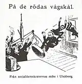 A cartoon from Fyren dated 1906 featuring expelled politicians of the Social Democratic Party of Finland