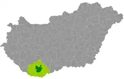 Pécs District within Hungary and Baranya County.