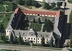 Aerial photograph of Pétervására Castle