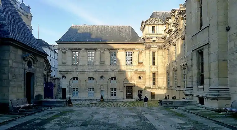 Courtyard façade of the north wing on the far side of the main courtyard