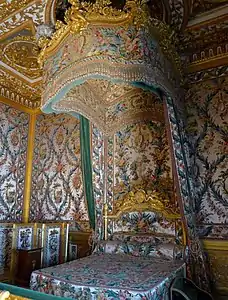Bed of Marie Antoinette at Palace of Fontainebleau by Jean-Baptiste Séné (1787)