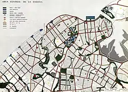 P31 Plan piloto de La Habana, Area Central de La Habana, Havana Plan Piloto, Town Planning Associates