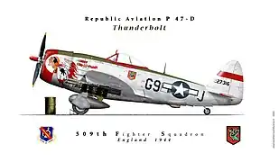 P47D 509th Fighter squadron England 1944