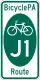 BicyclePA Route J1 marker