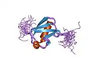 1wh3: Solution structure of C-terminal ubiquitin like domain of human 2'-5'-oligoadenylate synthetase-like protain (p59 OASL)