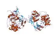 2onl: Crystal Structure of the p38a-MAPKAP kinase 2 Heterodimer