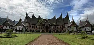 A traditional Minangkabau rumah gadang ("big house") in Padang Panjang