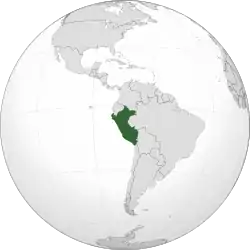 Location of Peru (dark green)