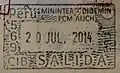 Peru: old exit stamp issued in 2014.
