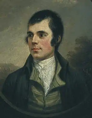Half-length portrait of Robert Burns by Alexander Nasmyth