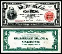 One-peso Treasury Certificate, 1924