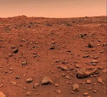 First colour image taken by the Viking 1 lander (21 July 1976)