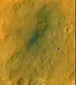 Curiosity's first tracks viewed by MRO/HiRISE (6 September 2012)