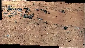 "Rocknest" sand patch in Aeolis Palus - between "Bradbury Landing" and Glenelg (September 28, 2012).