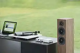 The Pre Box S2 Digital and Amp Box S2 with a Essential III Turntable