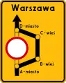 Layout of detour or bypass route (Poland)