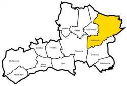 Location of Jankowice within Gmina Pszczyna