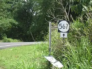 PR-567 at its junction with PR-5567 in Vaga barrio