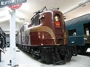 A preserved GG1 at the National Railroad Museum in Green Bay, WI