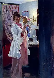 Marie in her room at Stenbjerg Inn (1889)