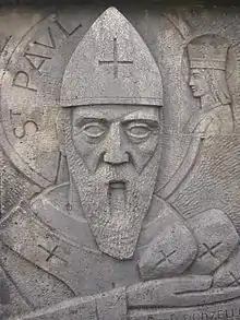 St Paulus of Verdun, distributing rolls from the "Paul Cross" near Verdun.