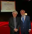 Mario Botta and Adam Bujak at the Per Artem Ad Deum Medal awarding ceremony (2014)
