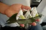 Paan (betel leaves) being served with silver foil at Sarnath near Varanasi, India