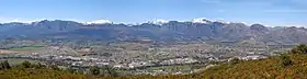 Paarl from the summit of Paarl Mountain, looking across to the Klein-Drakenstein and Du Toitskloof Mountains