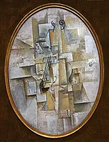 1911–12, Violon (Violin), oil on canvas, 100 × 73 cm (39 × 28 in) (oval), Kröller-Müller Museum, Otterlo, Netherlands. This painting from the collection of Wilhelm Uhde was confiscated by the French state and sold at the Hôtel Drouot in 1921.