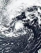 Satellite imagery of a developing subtropical disturbance