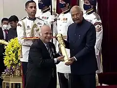 Ryuko Hira being awarded Padma Shri in March 2023