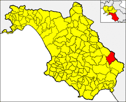 Padula within the Province of Salerno