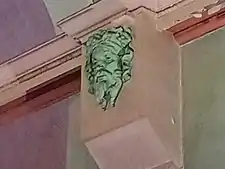 Purported to be Douglas Fairbanks in plasterwork.