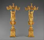Pair of candelabra with Winged Victories; 1810–1815; gilt bronze; height (each): 127.6 cm; Metropolitan Museum of Art (New York City)