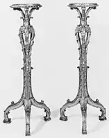 Pair of tripod candlestands, c. 1740, Metropolitan Museum of Art