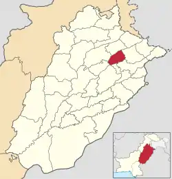 Map of Punjab with Hafizabad District highlighted