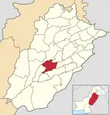 Location of Khanewal District (highlighted in orange) in Punjab