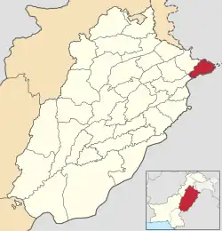 Map of Narowal in Punjab