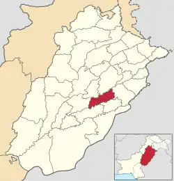 Location of Sahiwal in Punjab.